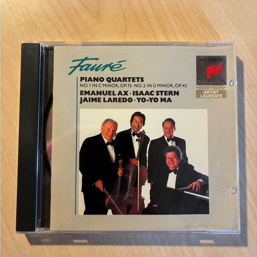 Sony Fauré Piano Quartets CD with Black and Red Accents